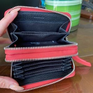 AllSaints Fetch genuine leather women’s wallet cardholder